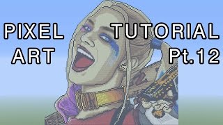 Minecraft Pixel Art Tutorial - Harley Quinn (Suicide Squad) Part 12