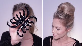 VOLUME BUN WITH CLAW CLIP  QUICK & EASY HAIRSTYLE