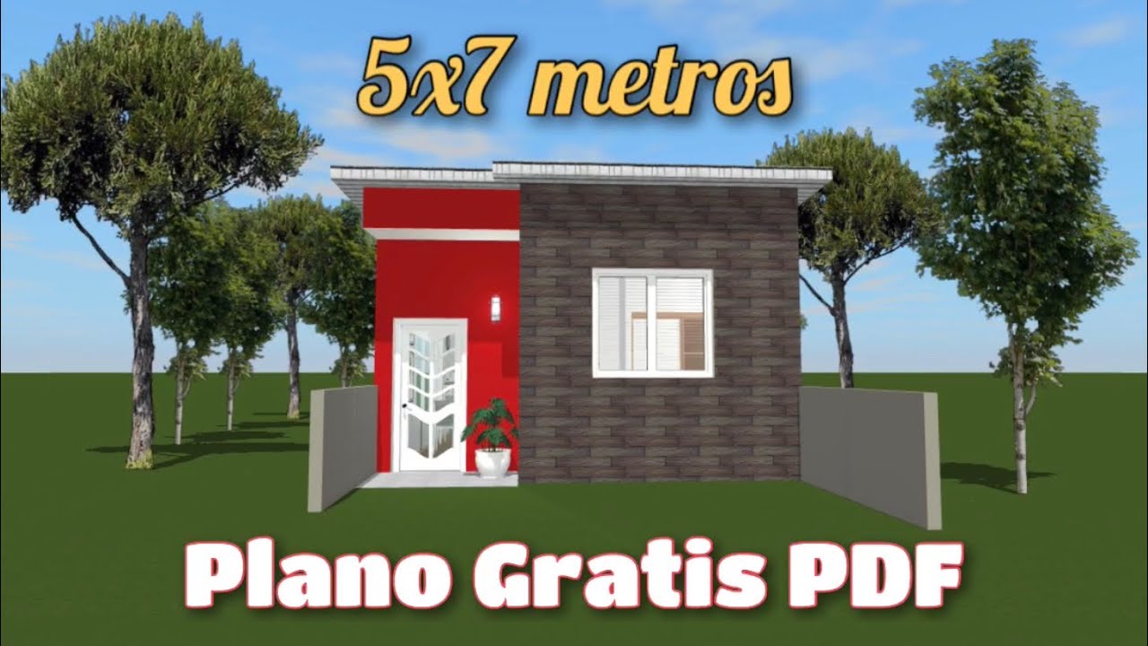 Casa de 5x7 metros con 2 dormitorios, Planos de casas pequeñas