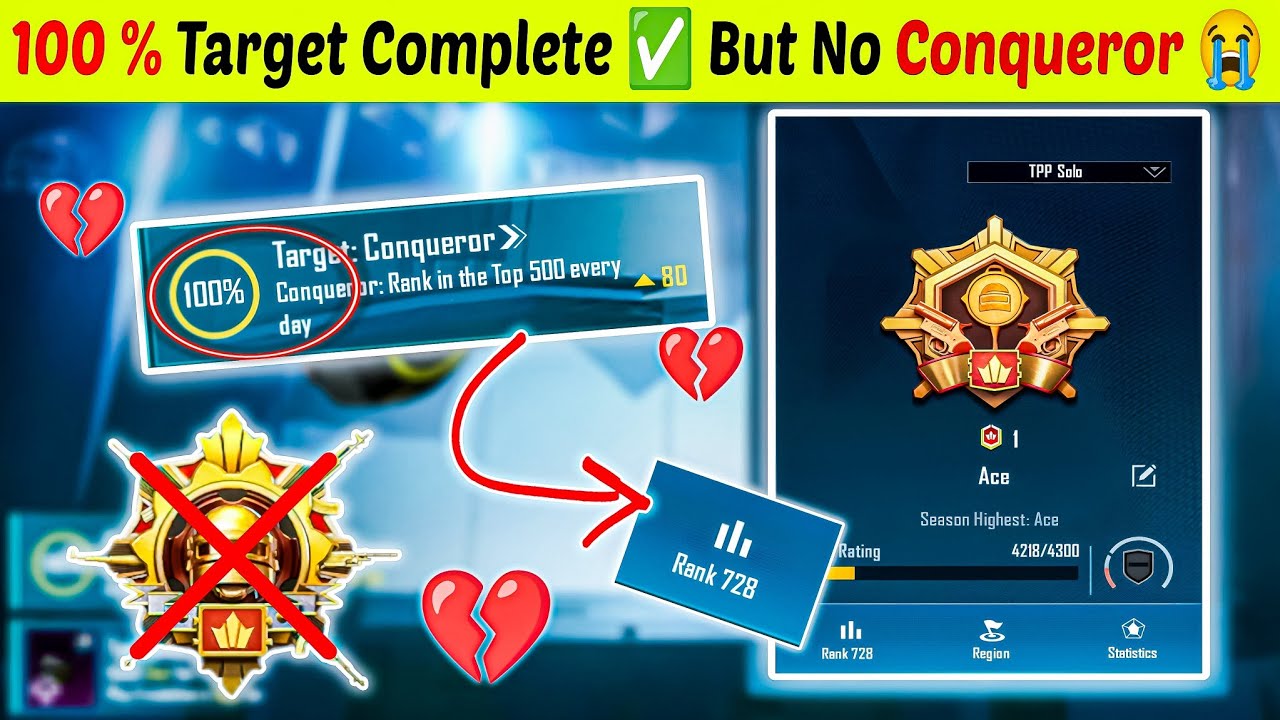 🇮🇳DAY 07 💯 % TARGET COMPLETE BUT NO CONQUEROR 500 RANK | solo Conqueror ...