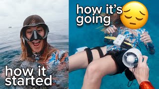 We tried using an underwater jetpack in the open ocean...