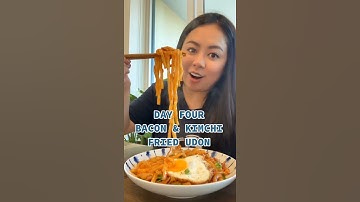 Day 4/21 - Bacon & Kimchi Fried Udon, full recipe on IG. #myrecipes #asiancooking #shorts