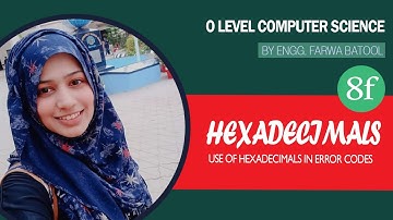 Hexadecimals - Use of Hexadecimal Numbers in Error Code