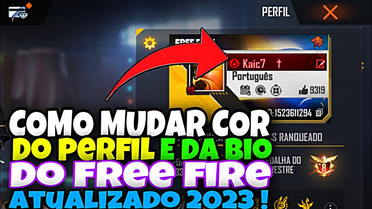 COMO COLOCAR BIOGRAFIA NOME COLORIDO NO FREE FIRE MENSAGEM NO PERFIL 