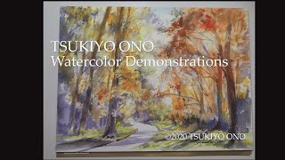 水彩画　印象　No.4 彼方へ」水彩画 F4号 “空気はどこまでも澄んでいて、私たちの