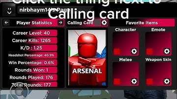 How to change calling card in arsenal
