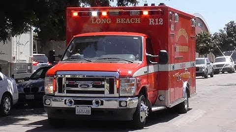 Long Beach Fire Dept. Rescue 12 Transporting
