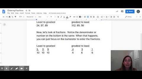 Ordering Fractions   Google Docs