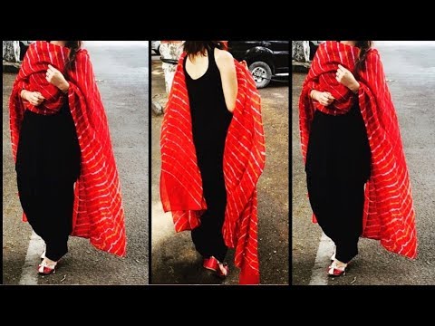 black and red punjabi dress