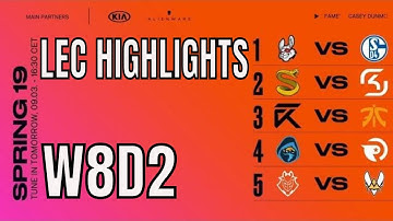 LEC Highlights ALL GAMES Week 8 Day 2 Spring 2019 League of Legends European Championship
