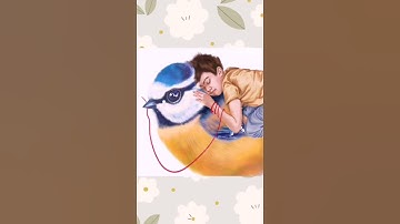 Procreate bird drawing step by step for beginners -  Painting tutorial procreate#Shorts