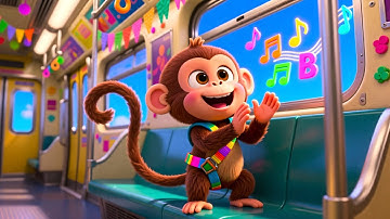 Baby Monkey Picnic Train 🐵🚂 | Learn Numbers, Colors & Fun for Kids | Preschool Educational Video