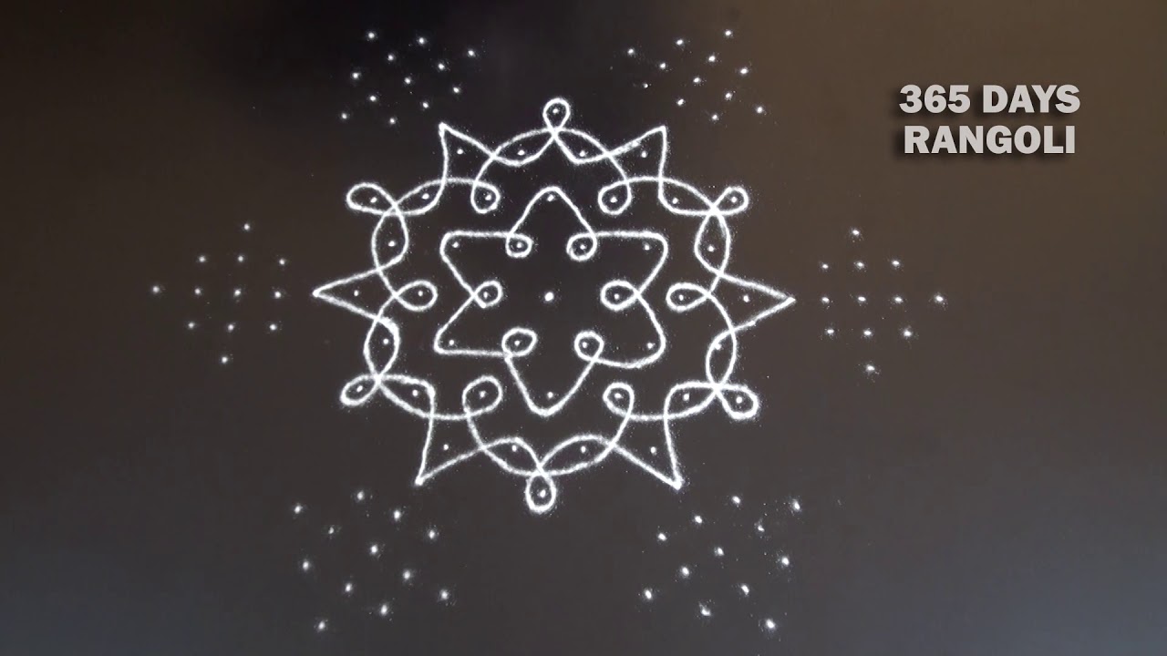 Traditional Sikku Rangoli Design*7 dots Kambi Kolam*ಬಳ್ಳಿ ರಂಗೋಲಿ*Beautiful Sikku Kolam