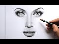 Drawing and Shading Female Face - Angelina Jolie