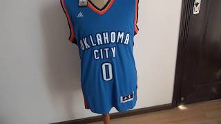 NBA Oklahoma City Thunder #0 Russell Westbrook jersey unboxing-jerseys.ru  review