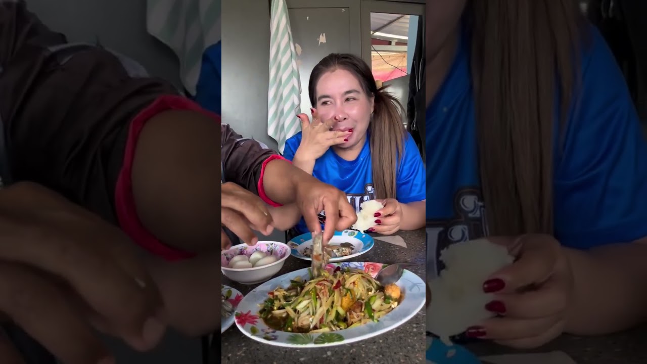 กินข้าว@ปิ้งปลาเข็งกับตำบักหุ่งใส่บักกอกน้ำ