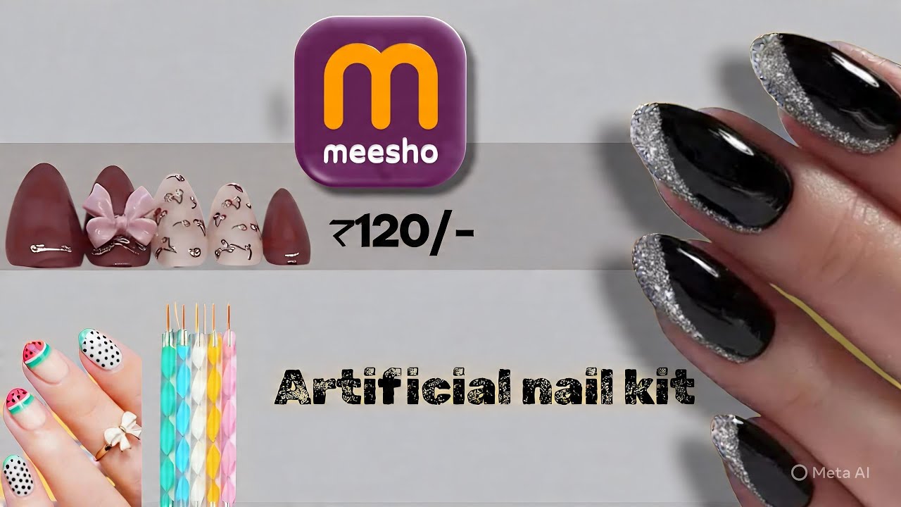 Meesho stick on nails💅 affordable price ✨ artificial nails 💅 under ₹120🛍️ comments for link 🖇️💅💅💅💅💅💅