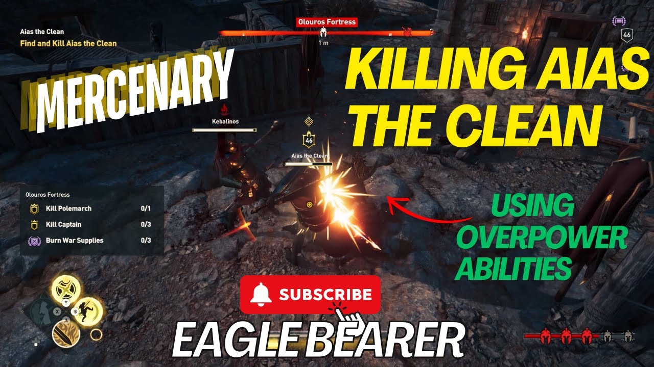 Killing Aias The Clean || Mercenary || Olouros Fortress || Eagle Bearer || Assassins Creed Odyssey
