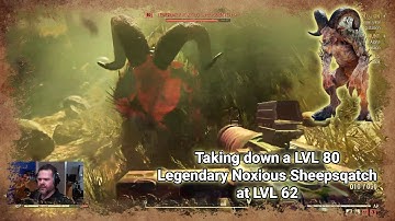 Taking down a LVL 80 Legendary Noxious Sheepsqatch at LVL 62 - Fallout 76