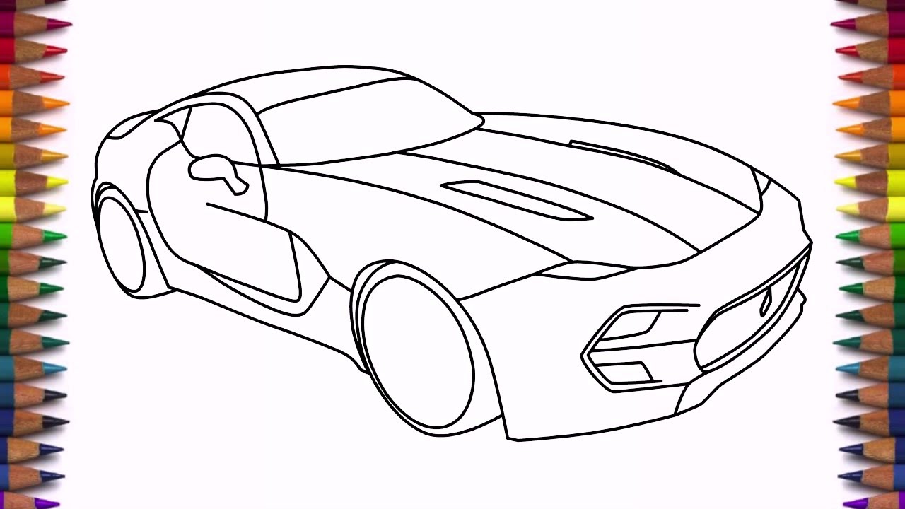 How to draw supercar VLF Force 1 drawing easy step by step - YouTube