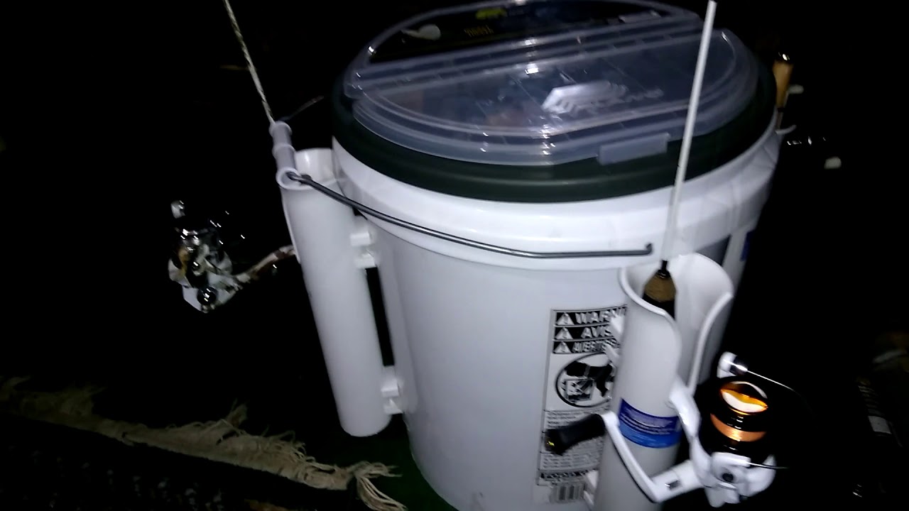 DIY Ice Fishing Bucket And Rod Holders - YouTube