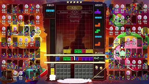 my tetris clear sends 7 lines at the beginning again in tetris 99 invictus today!!!!