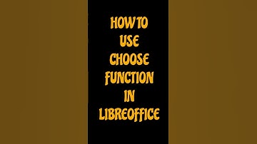How to use the CHOOSE function in Libreoffice #libreoffice #linux #tipsandtricks