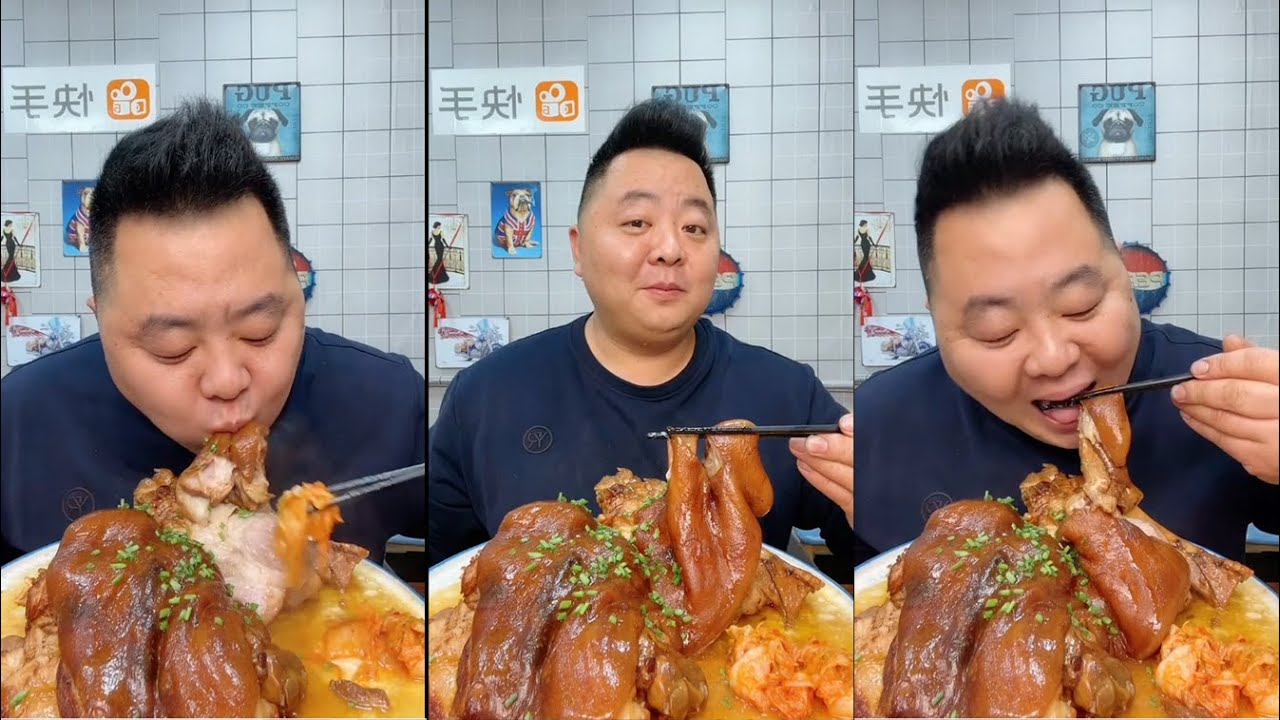 Chinese Mukbang:🍜 ASMR Eating Show (Pork Fat, Pork Belly )