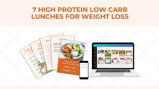 Done for you Opt-in Freebie/Canva: 7 High Protein, Low Carb, High Fiber Lunches for health coaches