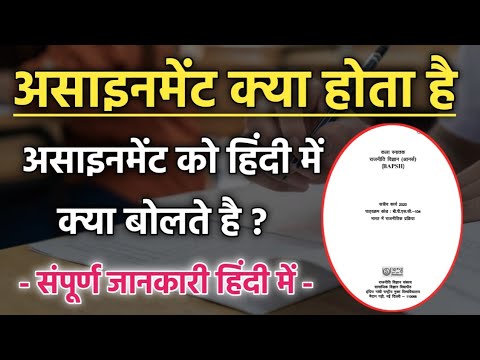 what do you mean by assignment in hindi