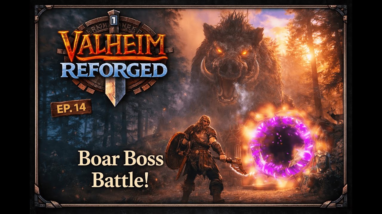 BEATING the BOAR BOSS in Valheim Reforged Ep. 14 (Total Overhaul Modpack)