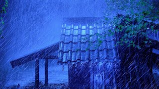 RAIN SOUND + 3 HZ Fall Asleep Instantly in 3 Minutes with Heavy Storm Rain & Mighty Thunder ~