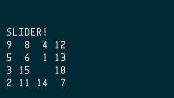 slider.c, block sliding 15 Puzzle game, or 3 to 99 Puzzle