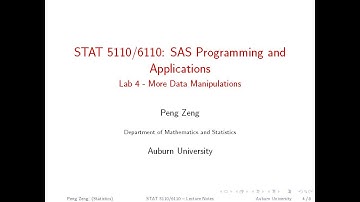 SAS - Lab 4 - More Data Manipulation - Part A
