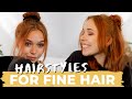 6 easy heatless hairstyles for short hair | Fine thin hair hairstyles