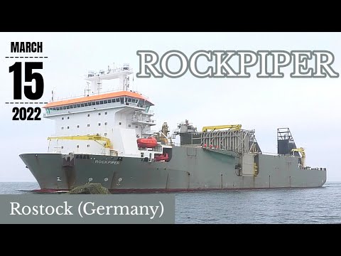  New  Pipe burying vessel ROCKPIPER - arrival in Rostock (Germany)