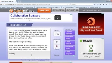 Typing Test (Aesop Fables - 1 Minute ) - 78 WPM