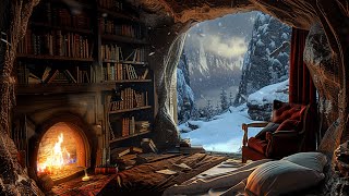 Calming Jazz Instrumental Music 🌨️ Relaxing Jazz Music & Cave Forest House Ambience for Work, Study