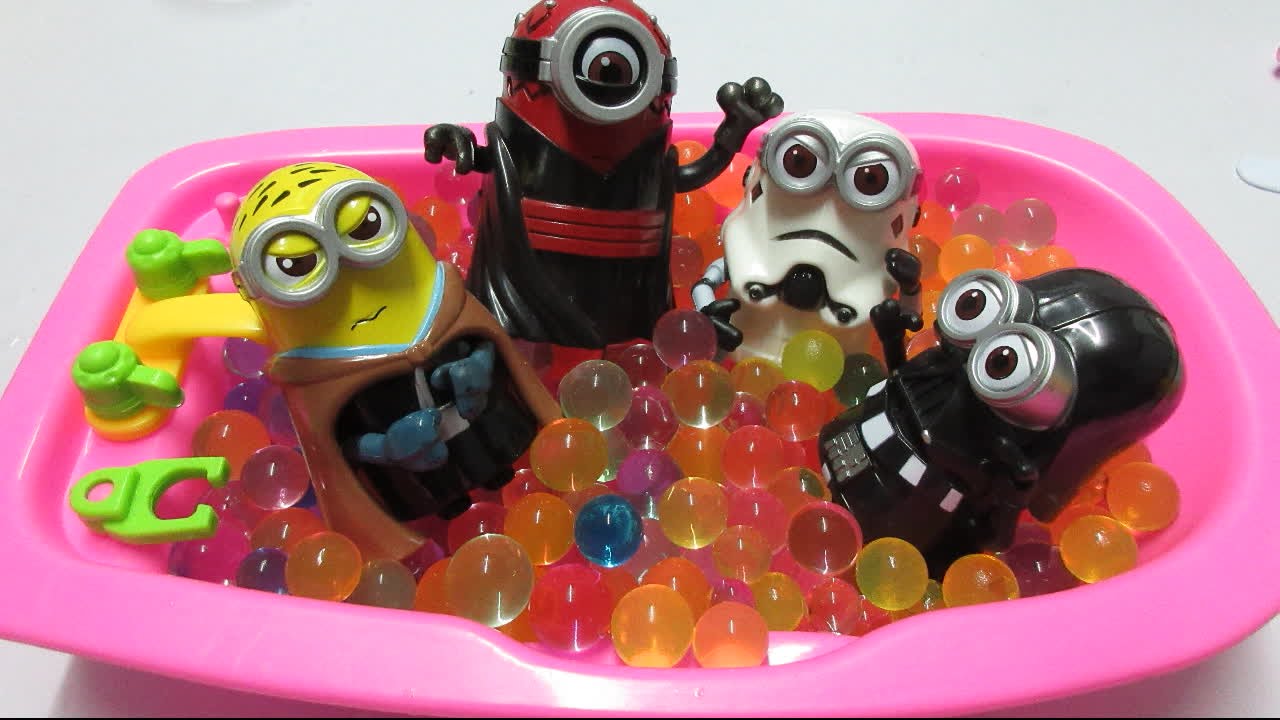 Fun Learning Colors with  Minions Bath Time In Water Beads Jelly Balls Pretend Play for Chil | KRISHNA KUMAR.R