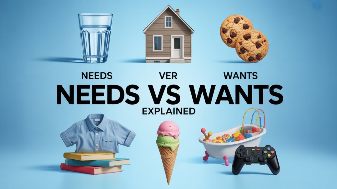 Needs vs Wants for Kids 💡 | Smart Spending Explained with a Fun Example!