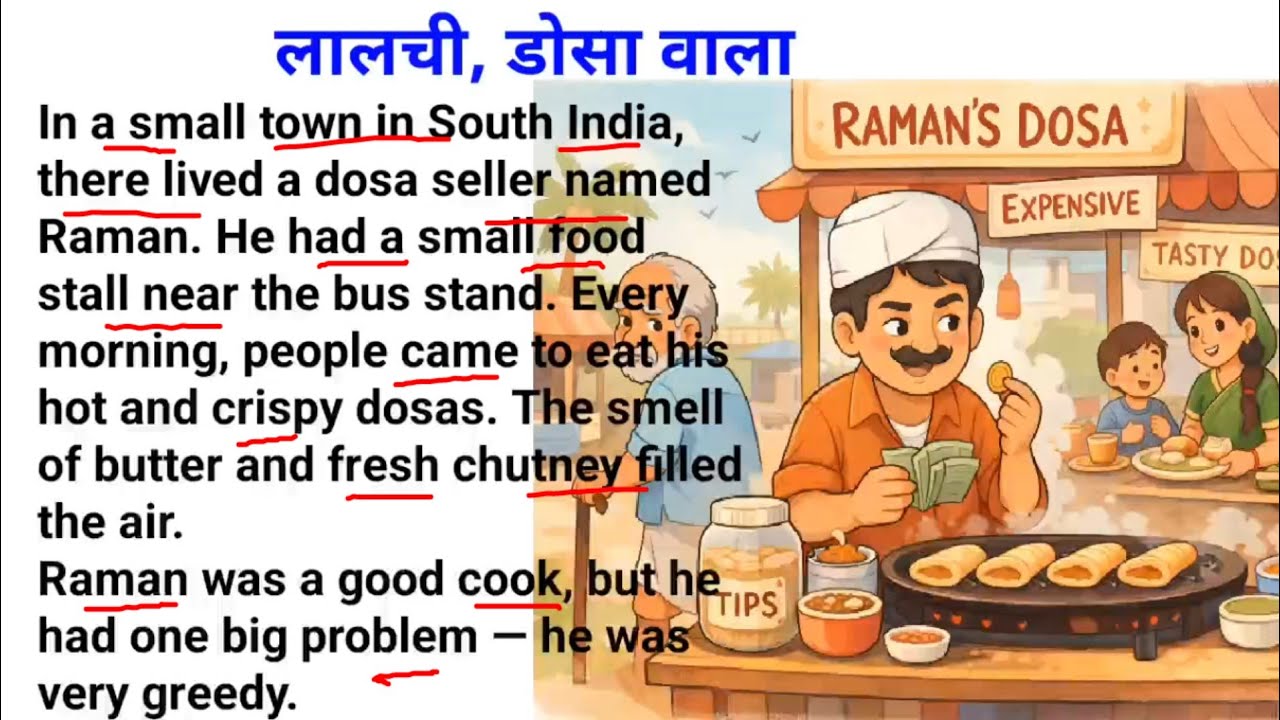The Greedy Dosa Seller | Moral Story for Kids | Learn English Through Story
