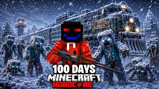 I Survived 100 Days ZOMBIE APOCALYPSE on Train in Snow in Minecraft..