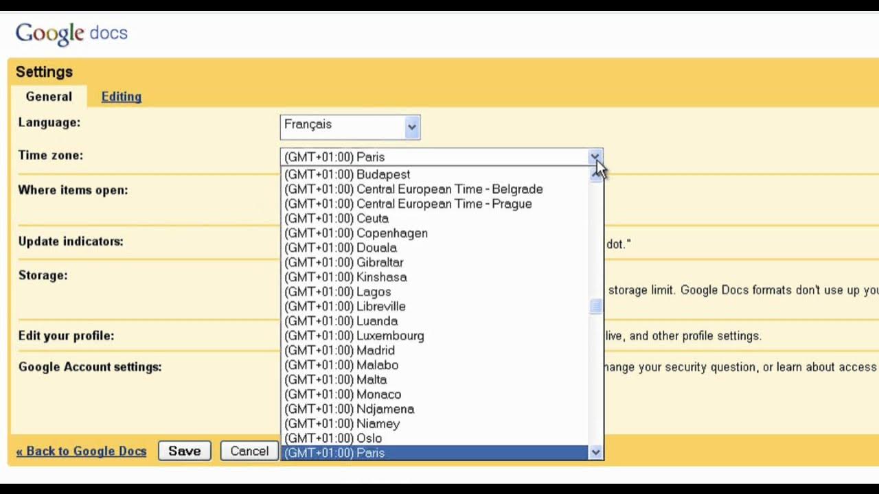 Comment mettre Google Docs en français YouTube