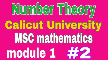 2 | Number Theory | Msc Mathematics | Calicut University | module 1 | Euler totient function