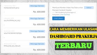 CARA MEMBERIKAN ULASAN DI DASHBOARD PRAKERJA TERBARU | SOLUSI | INTENSIF GELOMBANG 18 - PRAKERJA