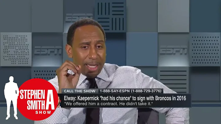 Stephen A and heated caller discuss Kaepernick's c...