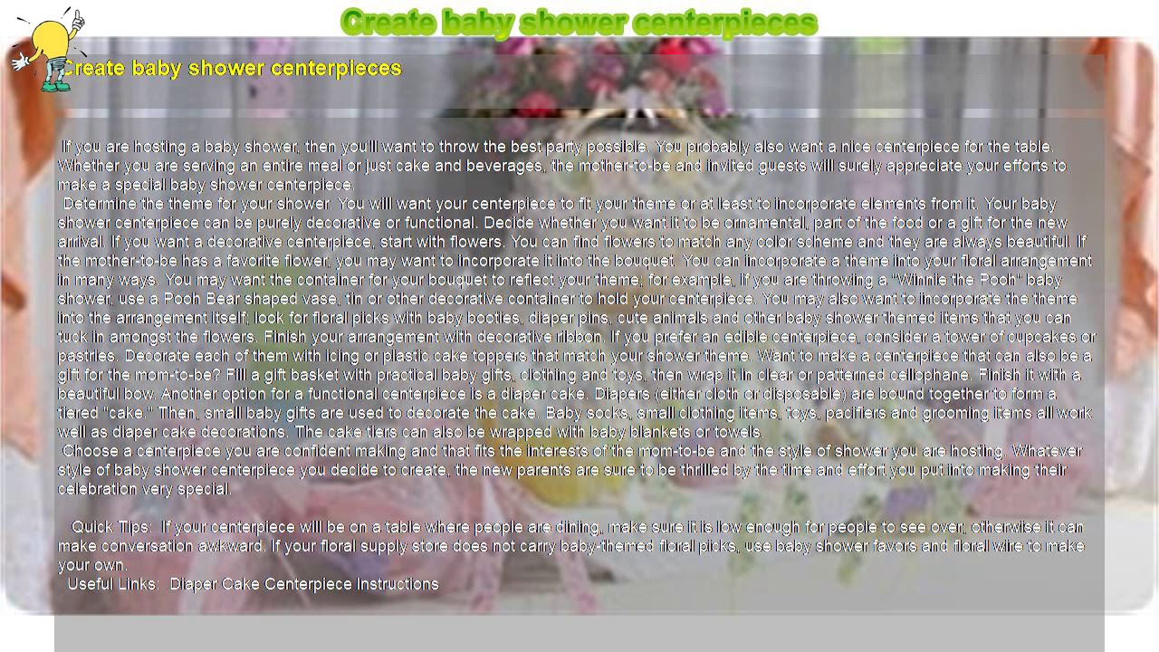 How To Create Baby Shower Centerpieces Youtube How To Create Baby Shower Centerpieces Youtube