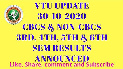 VTU UPDATE : 3rd, 4th, 5th & 6th sem results announced.