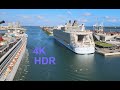 Flying by the Miami Cruise Ship Port, 4K HDR
