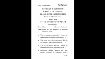 BCOC-132 Question Paper June2023 #bcomg #english #hindi #ignou #previousyearquestionpaper
